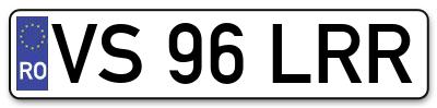 Placuta inmatriculare numar auto  VS-96-LRR, VS 96 LRR, VS96LRR