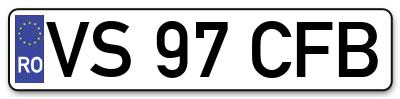 Placuta inmatriculare numar auto  VS-97-CFB, VS 97 CFB, VS97CFB