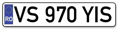 Placuta inmatriculare numar auto  VS-970-YIS, VS 970 YIS, VS970YIS