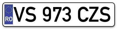 Placuta inmatriculare numar auto  VS-973-CZS, VS 973 CZS, VS973CZS