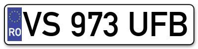 Placuta inmatriculare numar auto  VS-973-UFB, VS 973 UFB, VS973UFB