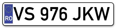 Placuta inmatriculare numar auto  VS-976-JKW, VS 976 JKW, VS976JKW