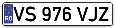 Placuta inmatriculare numar auto  VS-976-VJZ, VS 976 VJZ, VS976VJZ