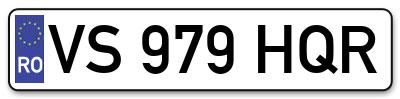 Placuta inmatriculare numar auto  VS-979-HQR, VS 979 HQR, VS979HQR