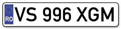 Placuta inmatriculare numar auto  VS-996-XGM, VS 996 XGM, VS996XGM