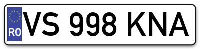 Placuta inmatriculare numar auto  VS-998-KNA, VS 998 KNA, VS998KNA