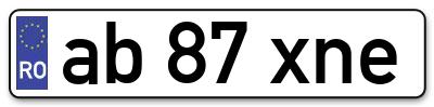 Placuta inmatriculare numar auto  ab-87-xne, ab 87 xne, ab87xne