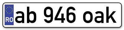 Placuta inmatriculare numar auto  ab-946-oak, ab 946 oak, ab946oak
