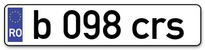 Placuta inmatriculare numar auto  b-098-crs, b 098 crs, b098crs