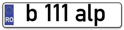Placuta inmatriculare numar auto  b-111-alp, b 111 alp, b111alp