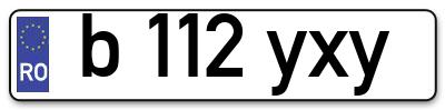 Placuta inmatriculare numar auto  b-112-yxy, b 112 yxy, b112yxy