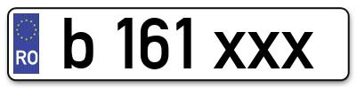 Placuta inmatriculare numar auto  b-161-xxx, b 161 xxx, b161xxx