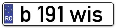 Placuta inmatriculare numar auto  b-191-wis, b 191 wis, b191wis
