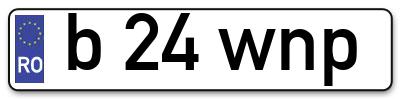 Placuta inmatriculare numar auto  b-24-wnp, b 24 wnp, b24wnp