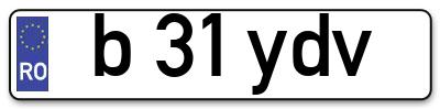 Placuta inmatriculare numar auto  b-31-ydv, b 31 ydv, b31ydv