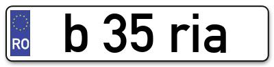 Placuta inmatriculare numar auto  b-35-ria, b 35 ria, b35ria