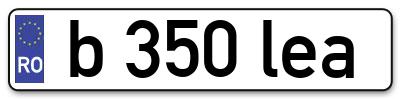 Placuta inmatriculare numar auto  b-350-lea, b 350 lea, b350lea
