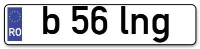 Placuta inmatriculare numar auto  b-56-lng, b 56 lng, b56lng