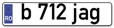 Placuta inmatriculare numar auto  b-712-jag, b 712 jag, b712jag