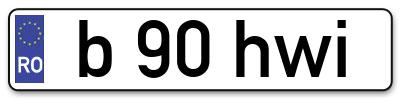 Placuta inmatriculare numar auto  b-90-hwi, b 90 hwi, b90hwi