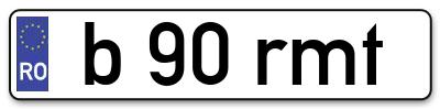 Placuta inmatriculare numar auto  b-90-rmt, b 90 rmt, b90rmt