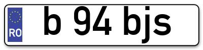 Placuta inmatriculare numar auto  b-94-bjs, b 94 bjs, b94bjs