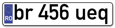 Placuta inmatriculare numar auto  br-456-ueq, br 456 ueq, br456ueq