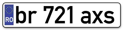 Placuta inmatriculare numar auto  br-721-axs, br 721 axs, br721axs
