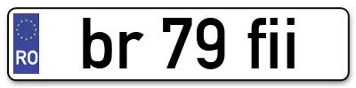 Placuta inmatriculare numar auto  br-79-fii, br 79 fii, br79fii