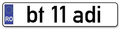 Placuta inmatriculare numar auto  bt-11-adi, bt 11 adi, bt11adi