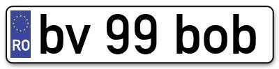Placuta inmatriculare numar auto  bv-99-bob, bv 99 bob, bv99bob