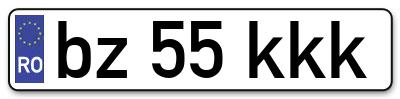 Placuta inmatriculare numar auto  bz-55-kkk, bz 55 kkk, bz55kkk