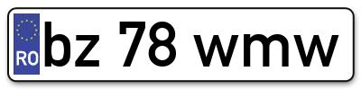 Placuta inmatriculare numar auto  bz-78-wmw, bz 78 wmw, bz78wmw