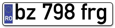 Placuta inmatriculare numar auto  bz-798-frg, bz 798 frg, bz798frg
