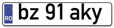 Placuta inmatriculare numar auto  bz-91-aky, bz 91 aky, bz91aky