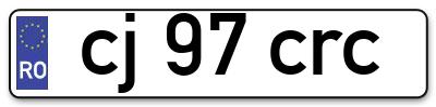 Placuta inmatriculare numar auto  cj-97-crc, cj 97 crc, cj97crc