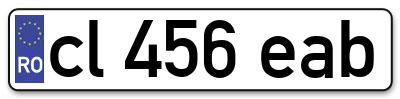Placuta inmatriculare numar auto  cl-456-eab, cl 456 eab, cl456eab