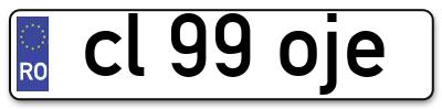 Placuta inmatriculare numar auto  cl-99-oje, cl 99 oje, cl99oje