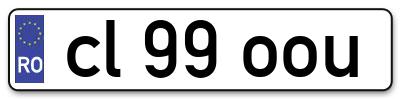 Placuta inmatriculare numar auto  cl-99-oou, cl 99 oou, cl99oou