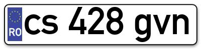 Placuta inmatriculare numar auto  cs-428-gvn, cs 428 gvn, cs428gvn
