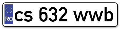 Placuta inmatriculare numar auto  cs-632-wwb, cs 632 wwb, cs632wwb