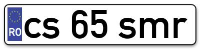 Placuta inmatriculare numar auto  cs-65-smr, cs 65 smr, cs65smr