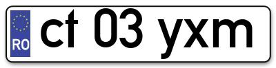 Placuta inmatriculare numar auto  ct-03-yxm, ct 03 yxm, ct03yxm