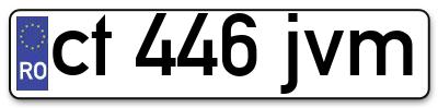 Placuta inmatriculare numar auto  ct-446-jvm, ct 446 jvm, ct446jvm