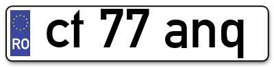 Placuta inmatriculare numar auto  ct-77-anq, ct 77 anq, ct77anq