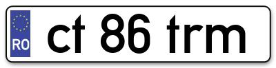 Placuta inmatriculare numar auto  ct-86-trm, ct 86 trm, ct86trm