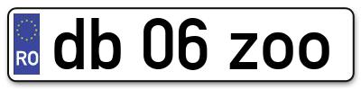 Placuta inmatriculare numar auto  db-06-zoo, db 06 zoo, db06zoo