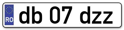Placuta inmatriculare numar auto  db-07-dzz, db 07 dzz, db07dzz