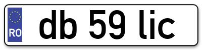 Placuta inmatriculare numar auto  db-59-lic, db 59 lic, db59lic