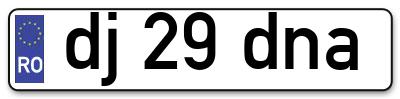 Placuta inmatriculare numar auto  dj-29-dna, dj 29 dna, dj29dna